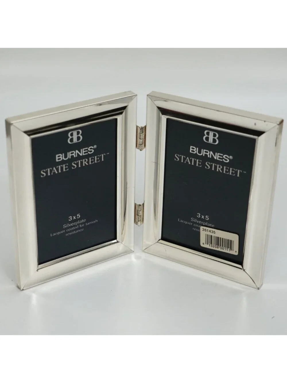Burnes State Street Double Frame Silverplate Folding for Two 3x5s